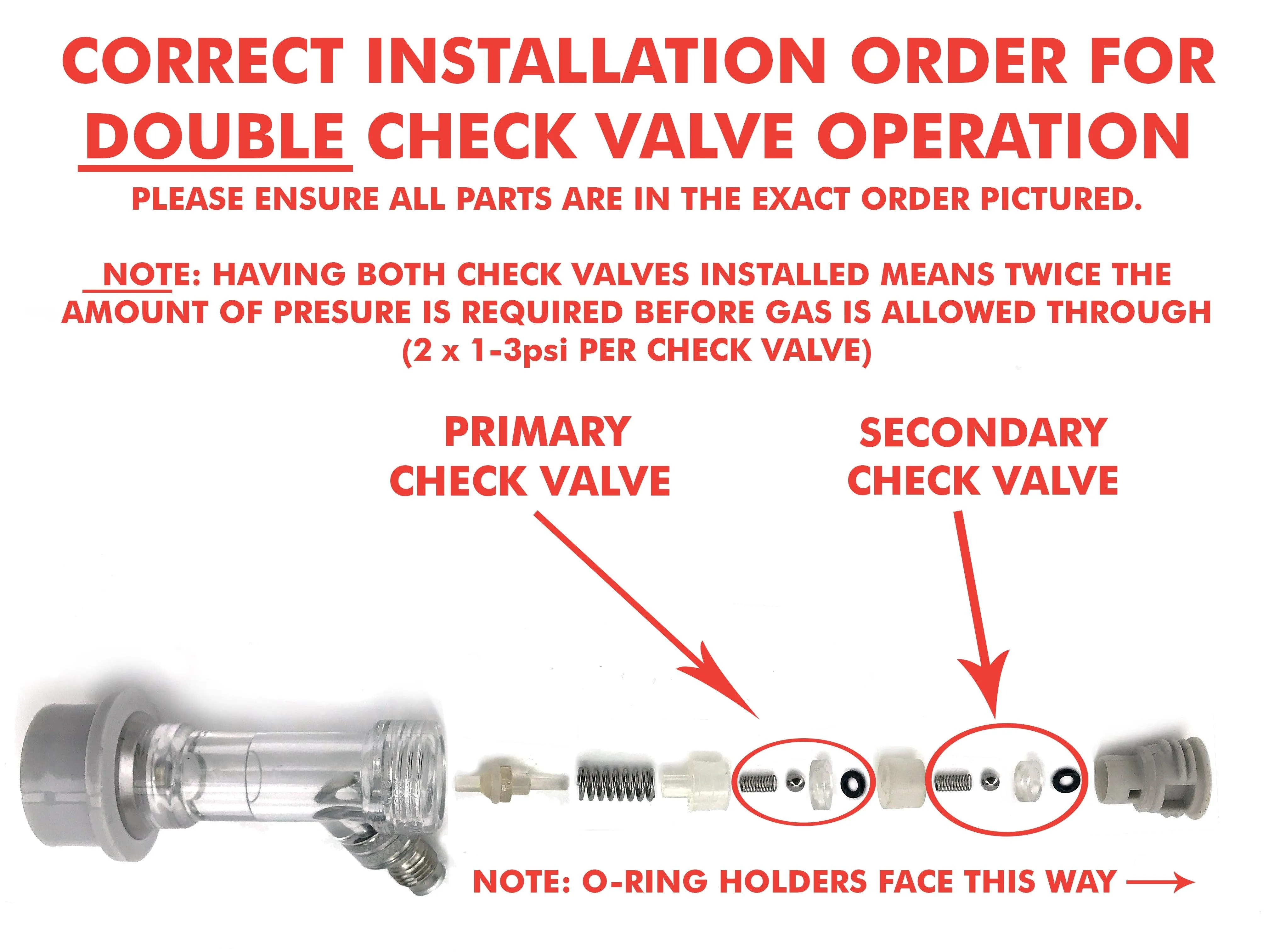 Premium Ball Lock Disconnect MFL (Clear/Grey/Gas) - With Integrated Check Valve