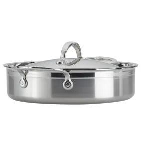 Professional Clad Stainless Steel Sauteuse with Lid, 3.5-Quart