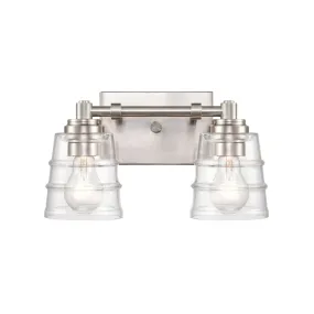 Pulsate 2-Light Vanity in Satin Nickel