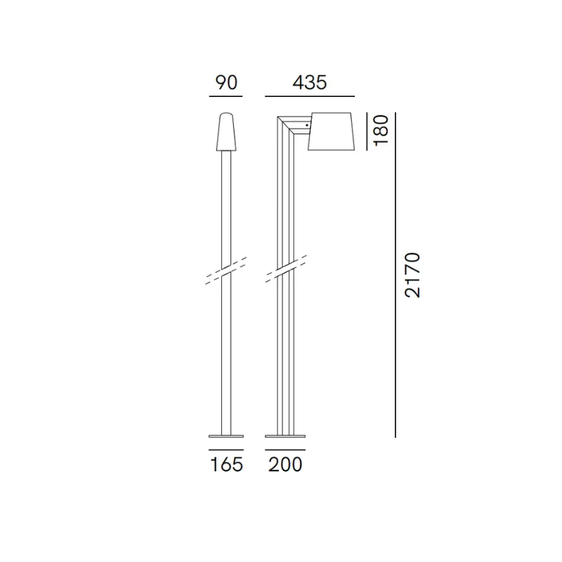 Rectangular Shade Lamp Post