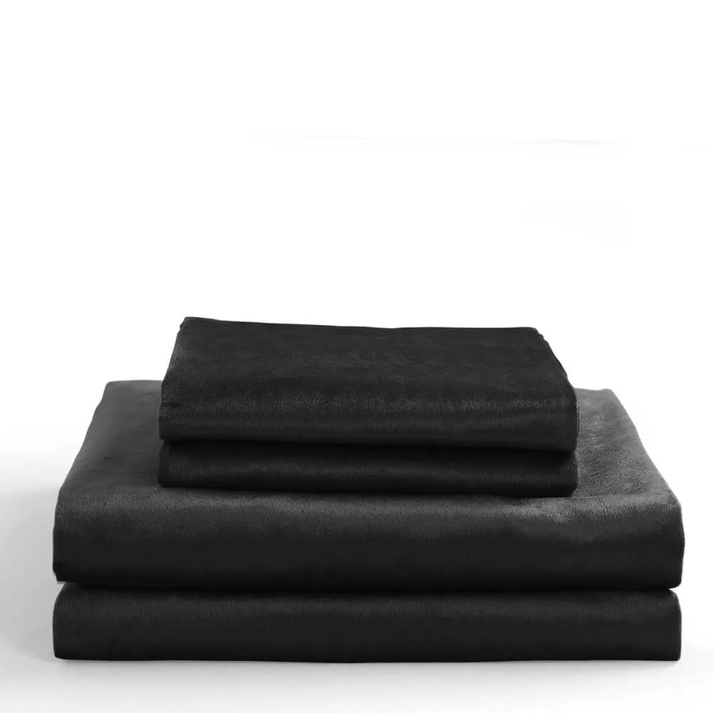 Royal Comfort Velvet Quilt Cover Set  Queen Charcoal