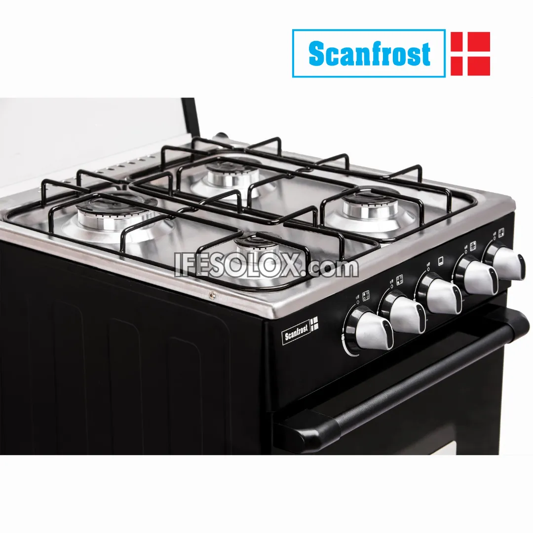 ScanFrost SFC5402 50x50 Standard Oven Gas Cooker with 4 Gas Burners (Silver) - Brand New