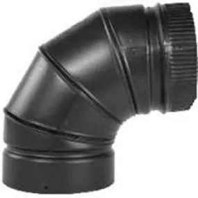 Selkirk DSP8E9-1 Stove Pipe Elbow, 90 deg Angle, 8 in, Aluminized Steel, Black :EA: QUANTITY: 1