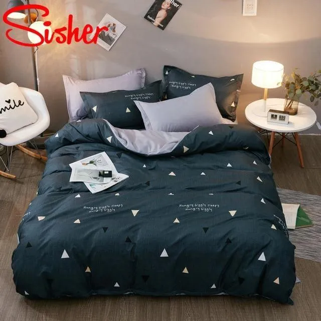 Simple Bedding Set With Pillowcase Duvet Cover Sets Bed Linen Sheet Single Double Queen King Size