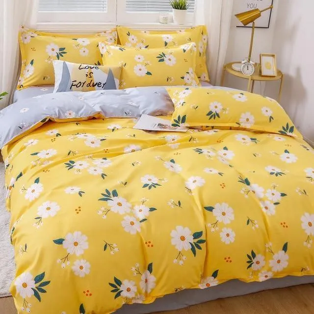 Simple Bedding Set With Pillowcase Duvet Cover Sets Bed Linen Sheet Single Double Queen King Size