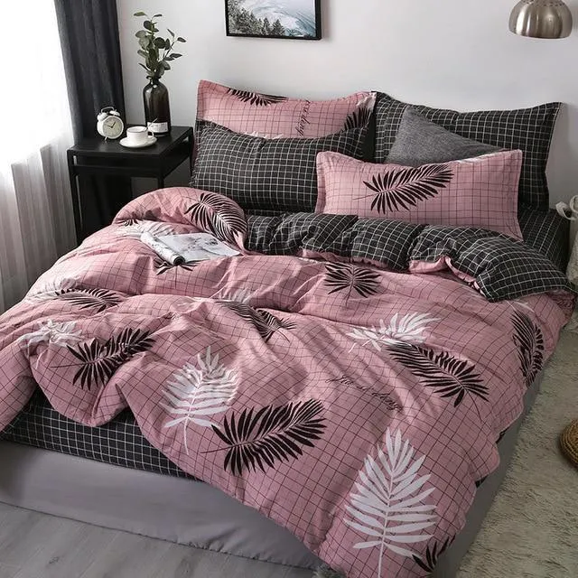 Simple Bedding Set With Pillowcase Duvet Cover Sets Bed Linen Sheet Single Double Queen King Size