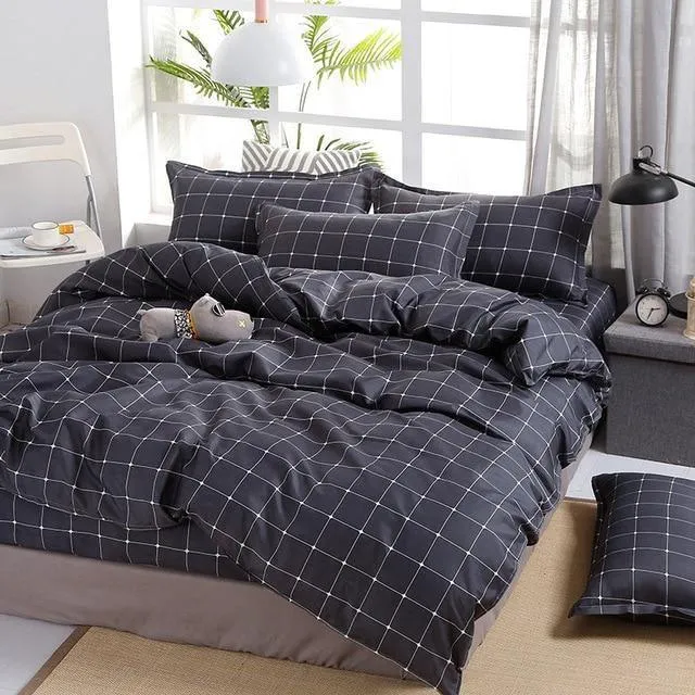 Simple Bedding Set With Pillowcase Duvet Cover Sets Bed Linen Sheet Single Double Queen King Size