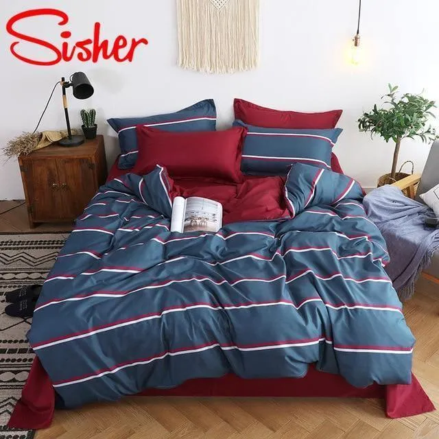 Simple Bedding Set With Pillowcase Duvet Cover Sets Bed Linen Sheet Single Double Queen King Size