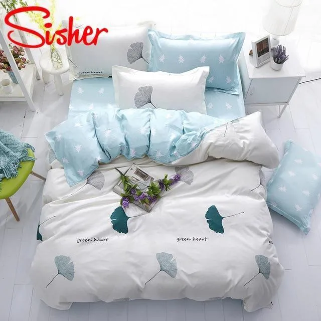 Simple Bedding Set With Pillowcase Duvet Cover Sets Bed Linen Sheet Single Double Queen King Size