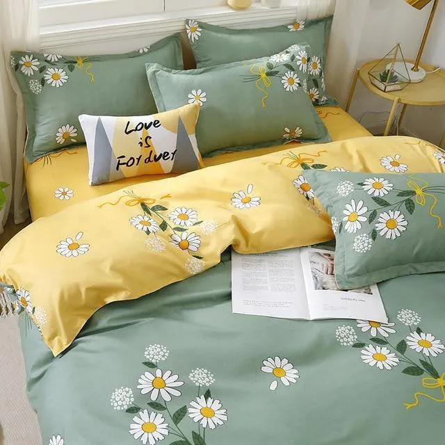 Simple Bedding Set With Pillowcase Duvet Cover Sets Bed Linen Sheet Single Double Queen King Size