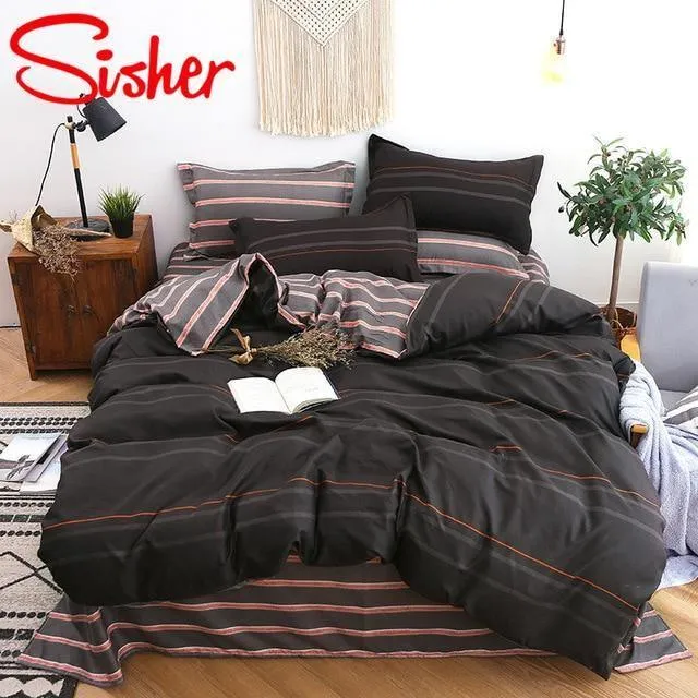 Simple Bedding Set With Pillowcase Duvet Cover Sets Bed Linen Sheet Single Double Queen King Size