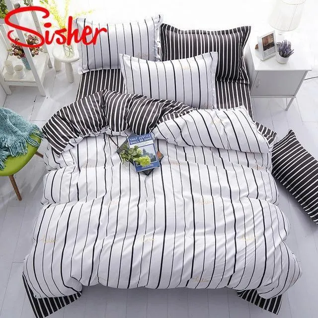 Simple Bedding Set With Pillowcase Duvet Cover Sets Bed Linen Sheet Single Double Queen King Size