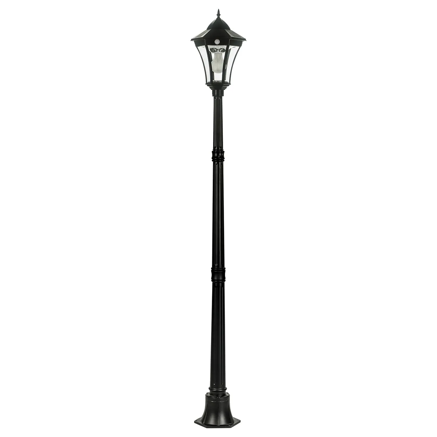 Single Head LED Post Light w/ Motion Sensor 4w in Black (Curved/Straight) Solar Lighting Direct