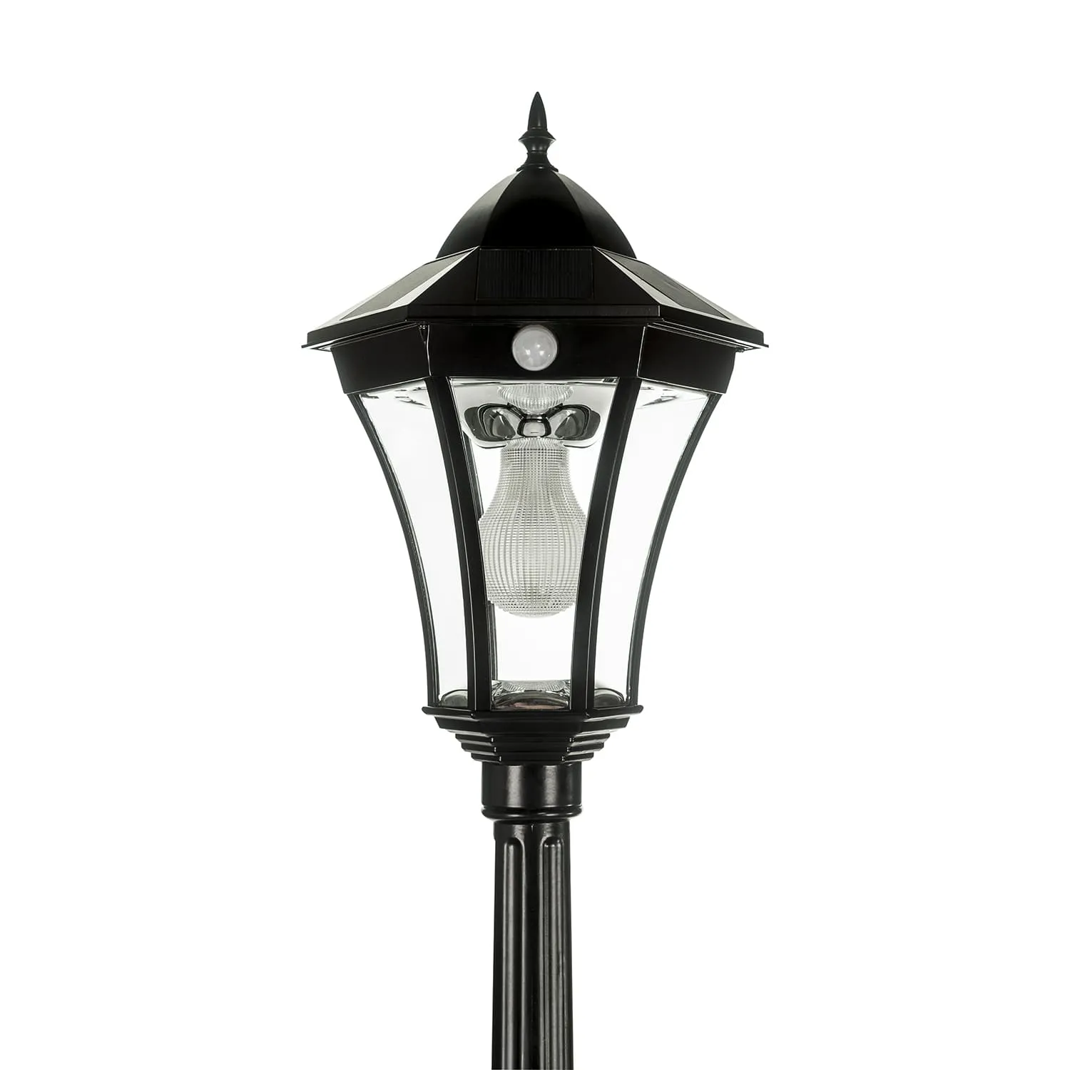 Single Head LED Post Light w/ Motion Sensor 4w in Black (Curved/Straight) Solar Lighting Direct