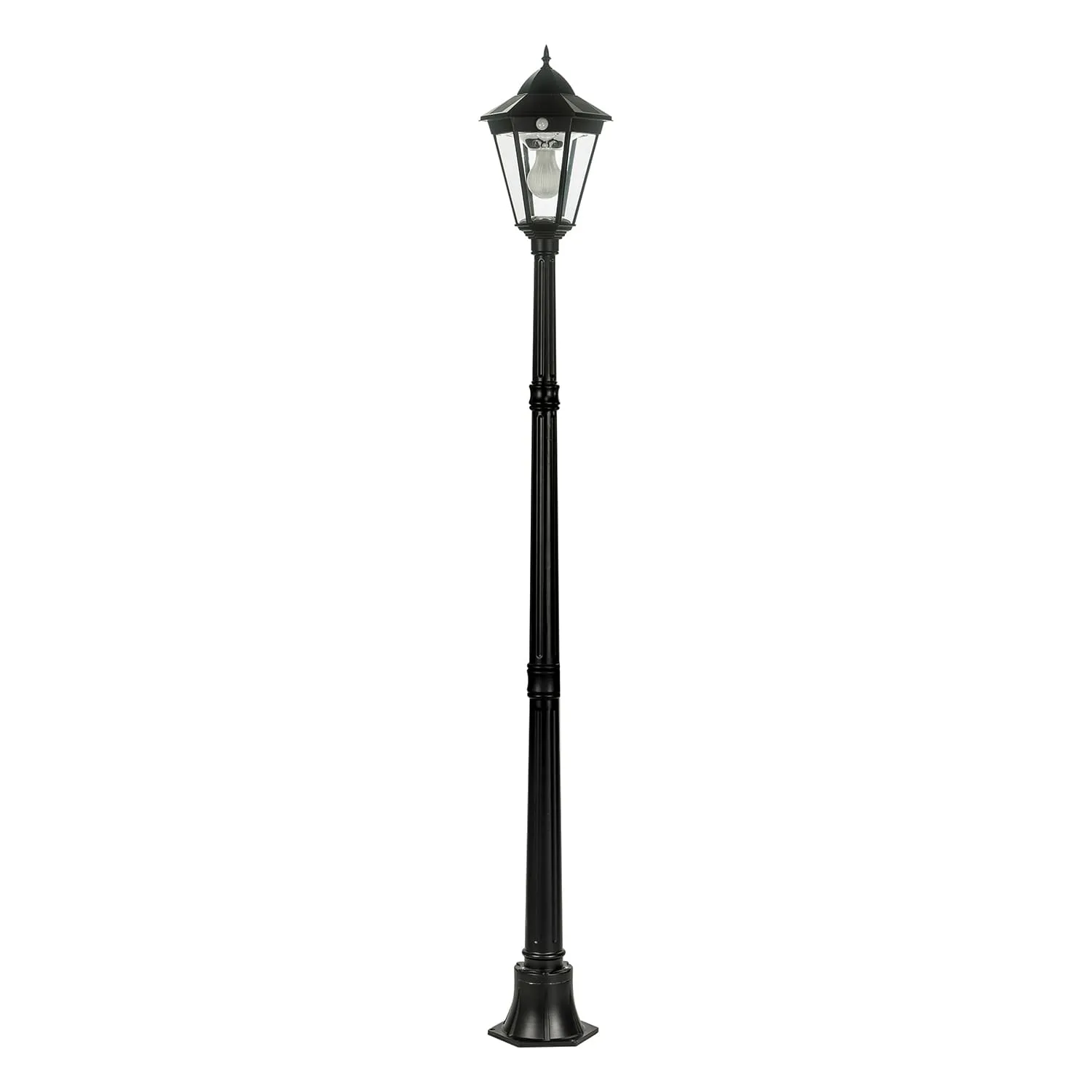 Single Head LED Post Light w/ Motion Sensor 4w in Black (Curved/Straight) Solar Lighting Direct