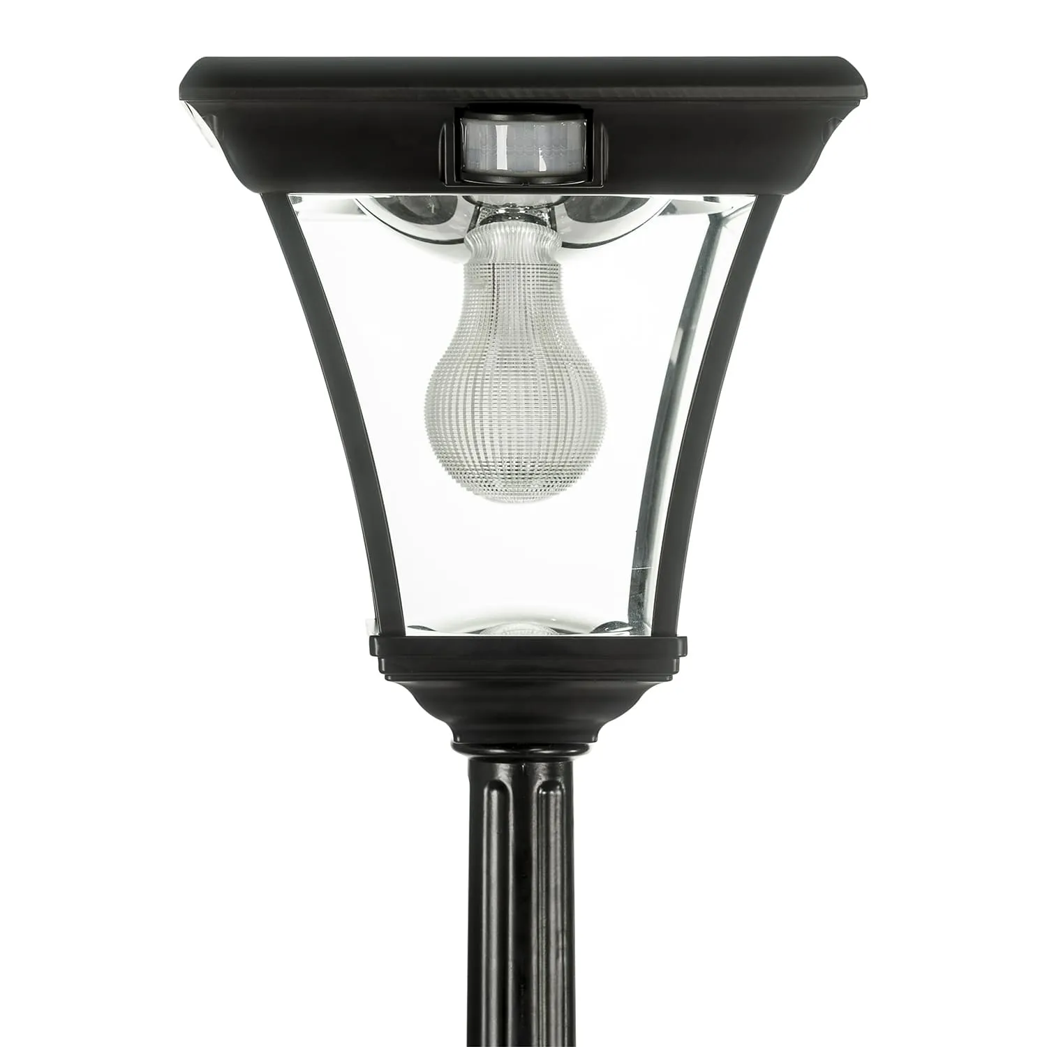 Single Head LED Post Light w/ Motion Sensor 6w in Black (Curved/Straight) Solar Lighting Direct