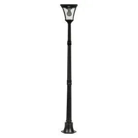 Single Head LED Post Light w/ Motion Sensor 6w in Black (Curved/Straight) Solar Lighting Direct