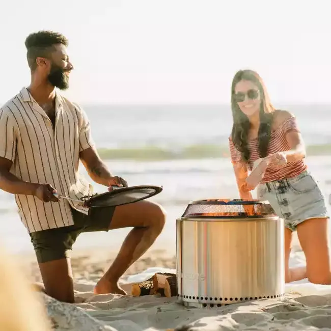 Solo Stove Stainless Steel Bonfire Ultimate Bundle 2.0 - Portable &amp; "Smokeless"