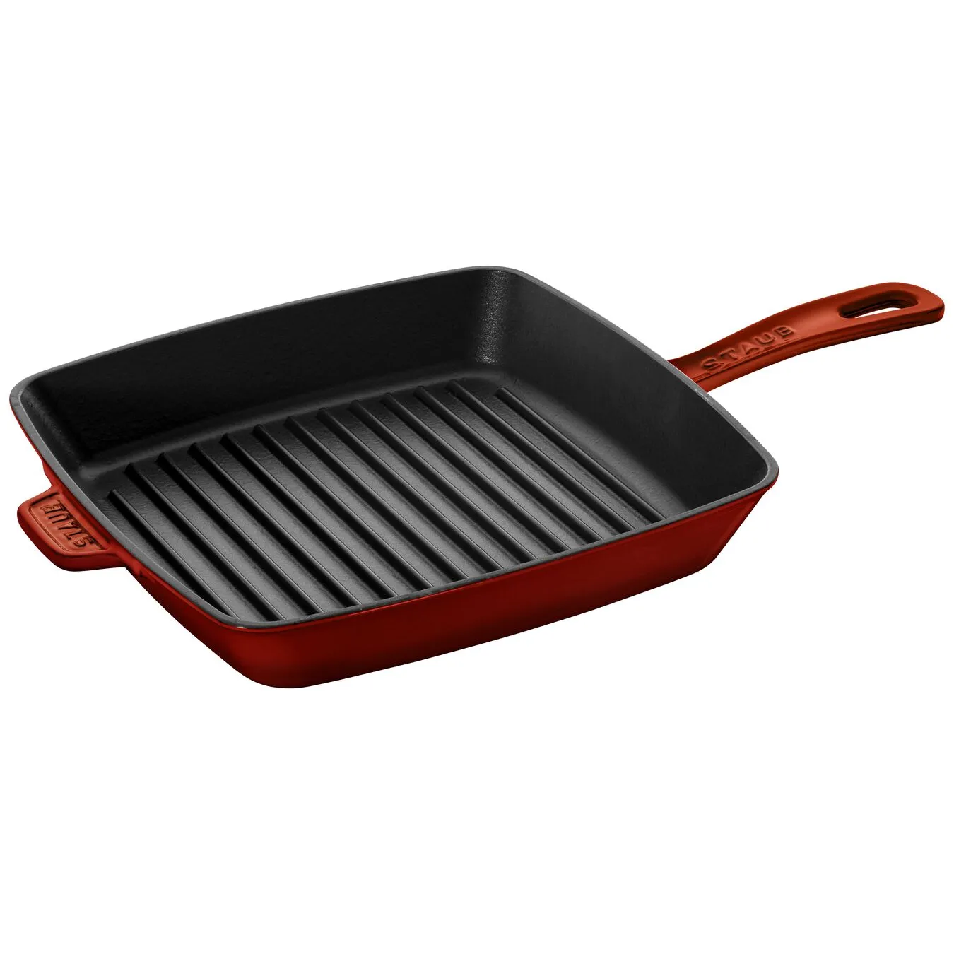 Staub 12" Grenadine Red Cast Iron Square American Grill - 40501-133-5