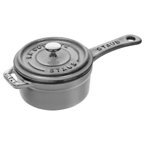 Staub Cast Iron Mini Saucepan, 0.25 qt, Graphite Grey