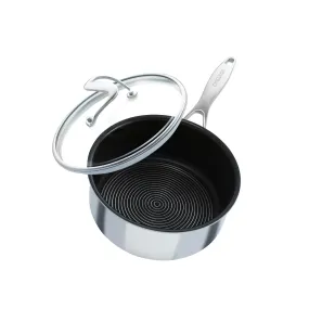 SteelShield™ Polished Stainless Steel Hybrid Non-Stick Saucepan & Lid - 3 Sizes