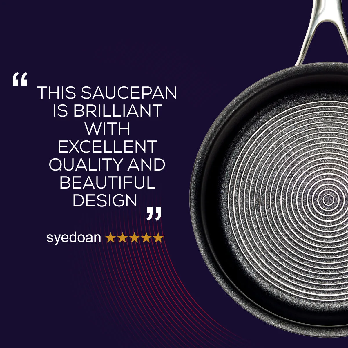 SteelShield™ Polished Stainless Steel Hybrid Non-Stick Saucepan & Lid - 3 Sizes