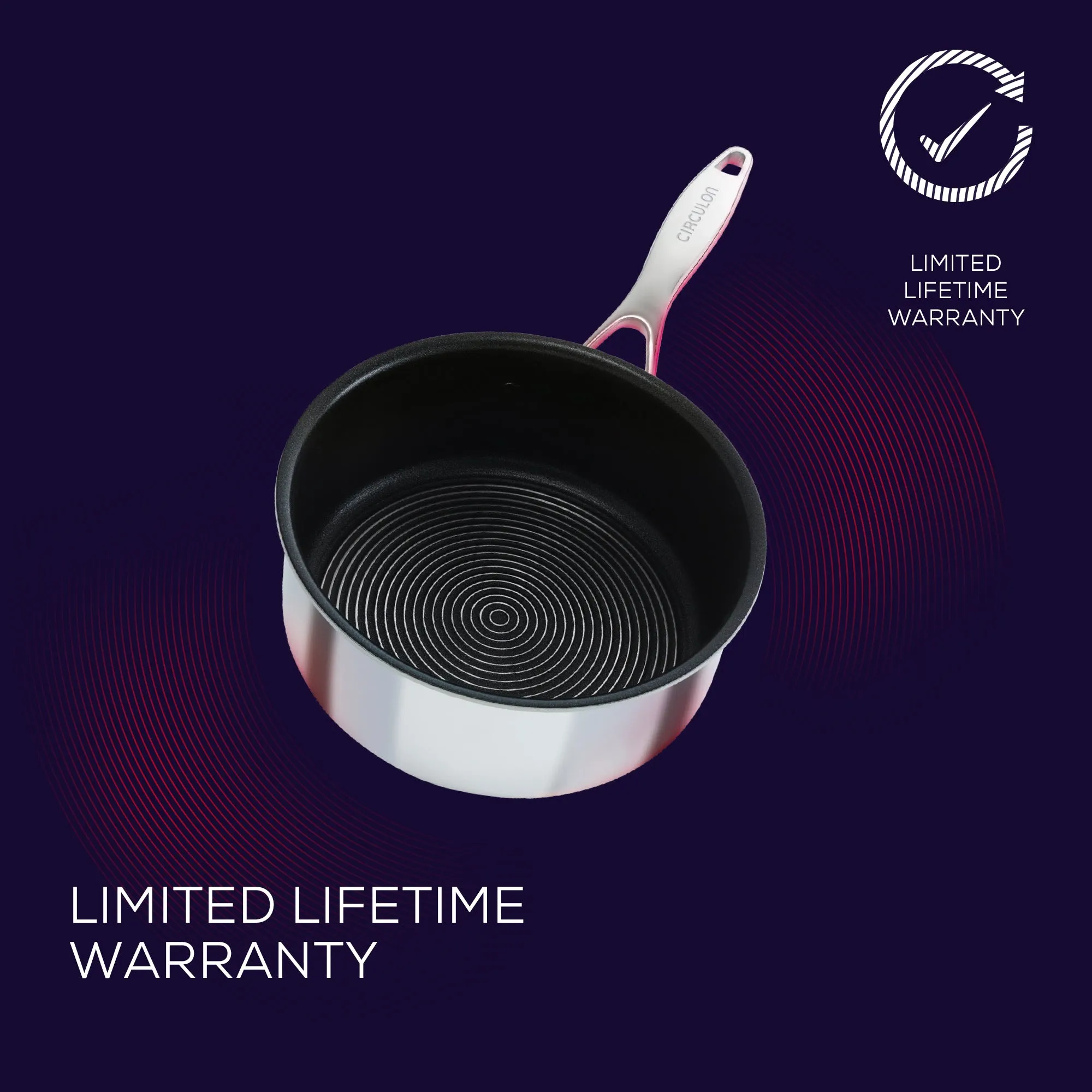 SteelShield™ Polished Stainless Steel Hybrid Non-Stick Saucepan & Lid - 3 Sizes