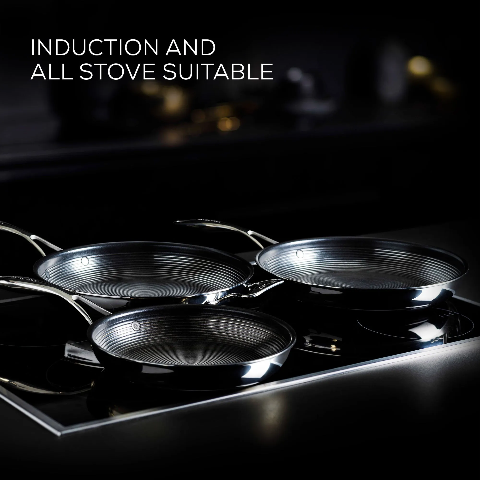 SteelShield™ Polished Stainless Steel Hybrid Non-Stick Saucepan & Lid - 3 Sizes