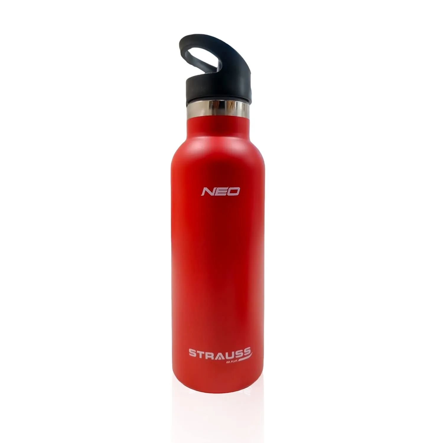 STRAUSS Stainless Steel Water Bottle | Leak Proof, BPA Free, Vacuum Insulated Flask Water Bottle | Ideal for School, Office, Home, Gym | Eco-Friendly, Durable, Sweat-Proof Design | 500ml,(Red)