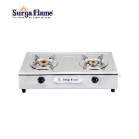 Surya Flame Ultimate Gas Stove 2 Burners | India's First ISI Certifed Stainless Steel Body Manual PNG Stove | Direct use for Pipeline Gas - 2 Years Complete Doorstep Warranty(Pack of 2)