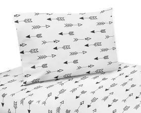 Sweet Jojo Designs 3-Piece Arrow Print Twin Sheet Set for Black and White Fox Bedding Collection