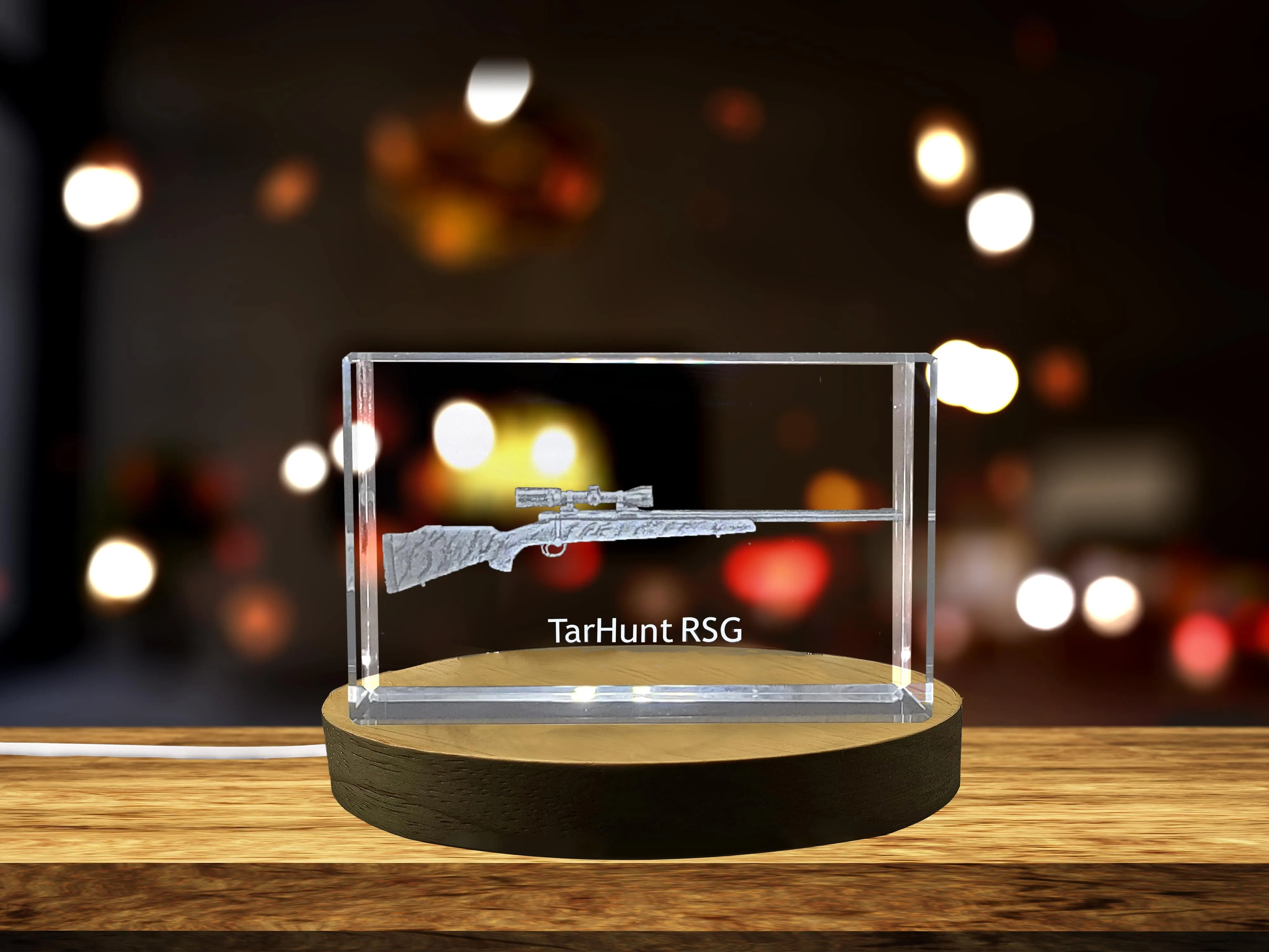 TarHunt RSG Bolt-Action Rifle Design Laser Engraved Crystal Display