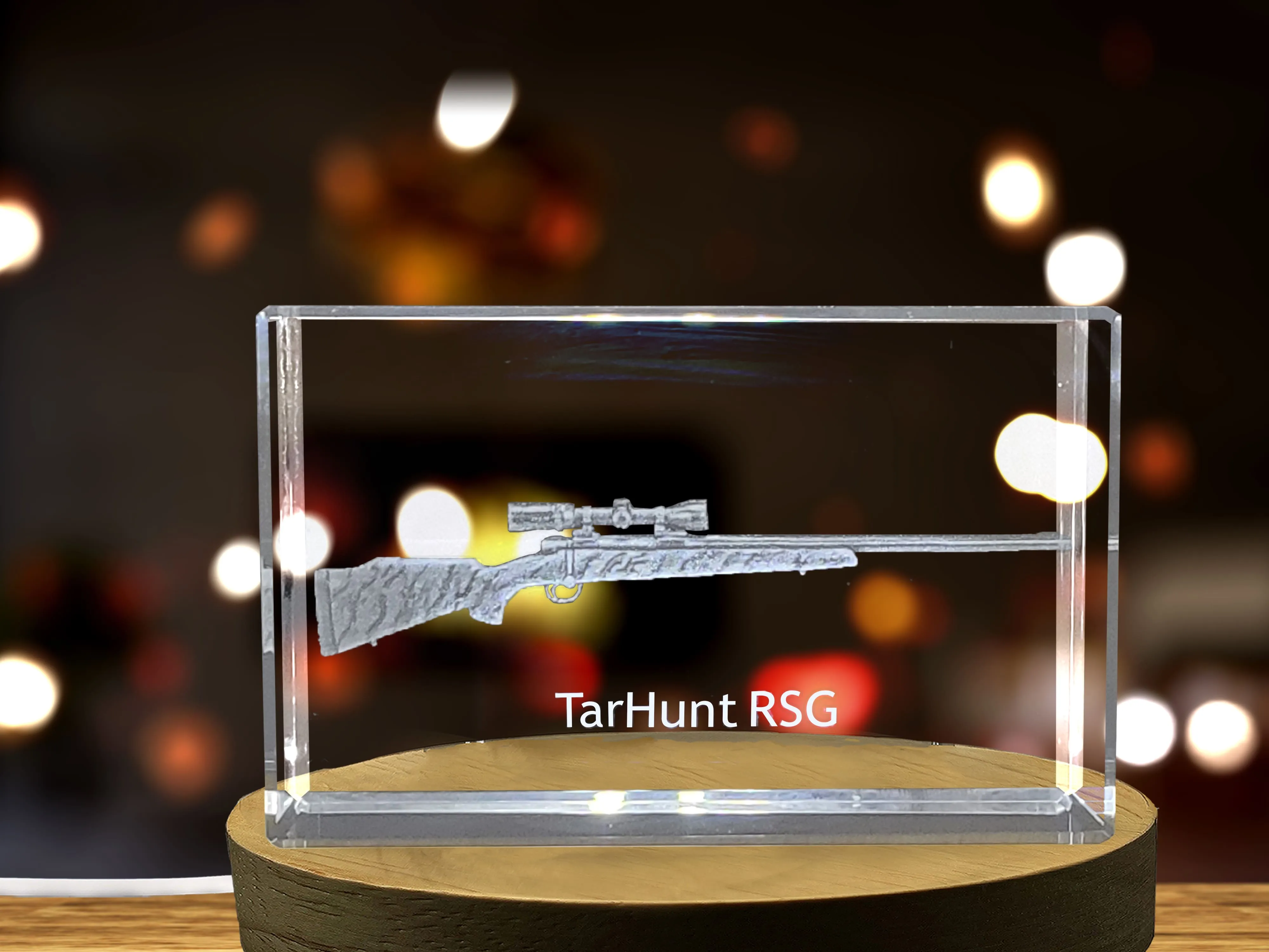 TarHunt RSG Bolt-Action Rifle Design Laser Engraved Crystal Display