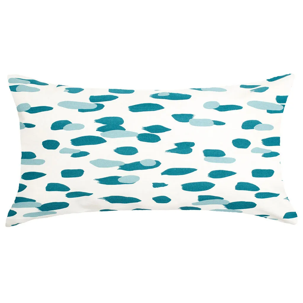 The Teal Brushstrokes Throw Pillow