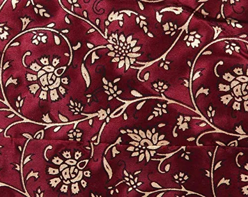 THROW KING Rajasthani Cotton Filled Light Weight Silk Soft Jaipuri AC Quilt/Razai Dohar Over All Floral Print Design with Gold Print Quilts Blankets for Home(Single Bed)