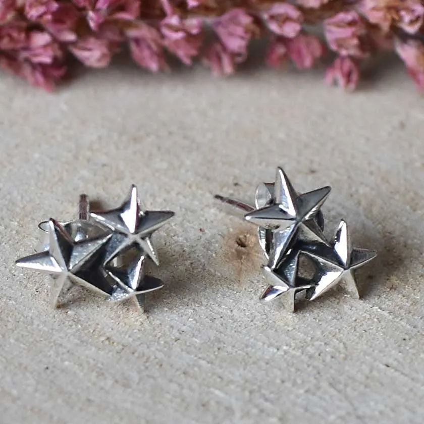 Triple Star Post Earrings