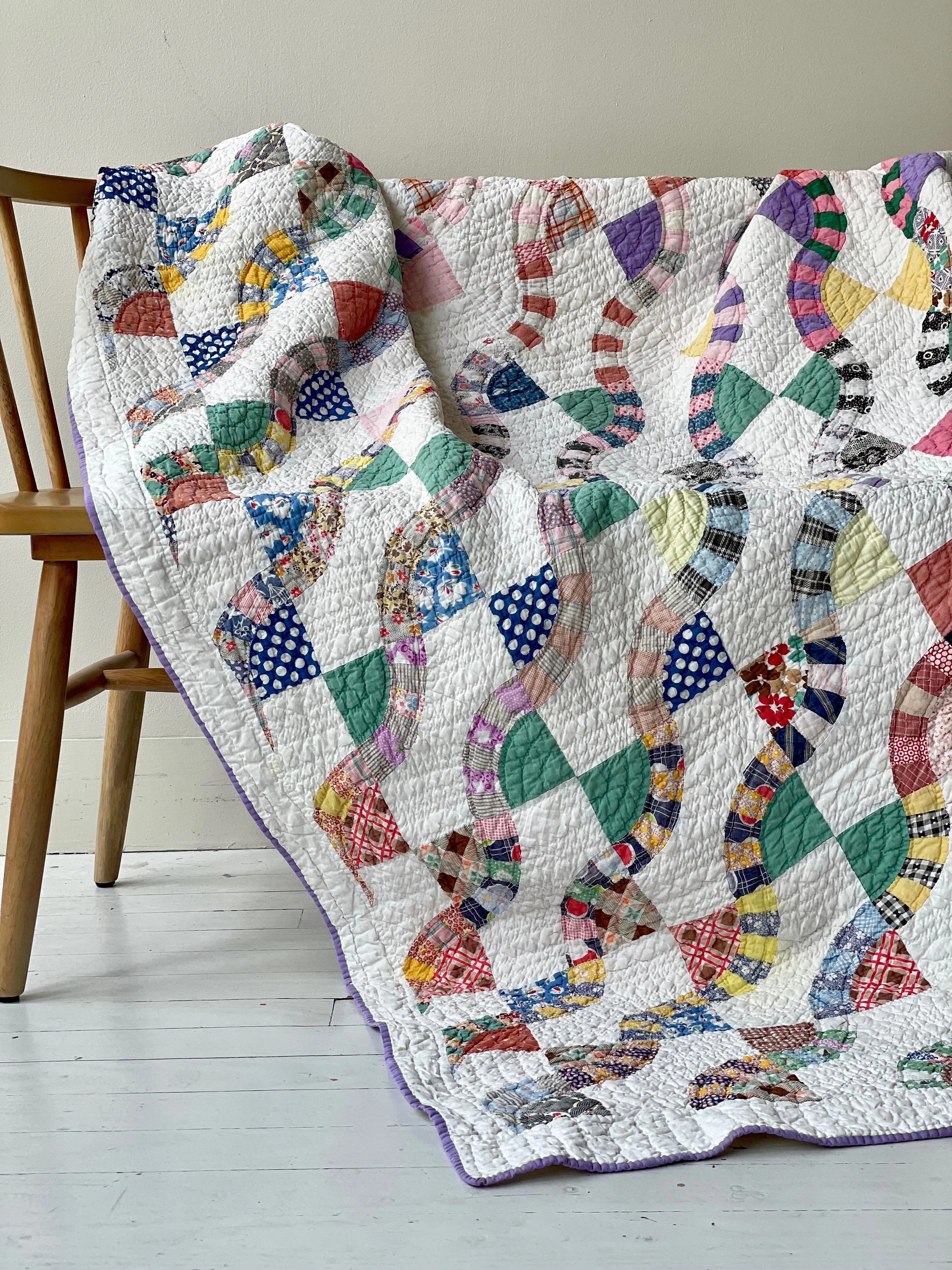 Vintage Snaketrail Patchwork Quilt