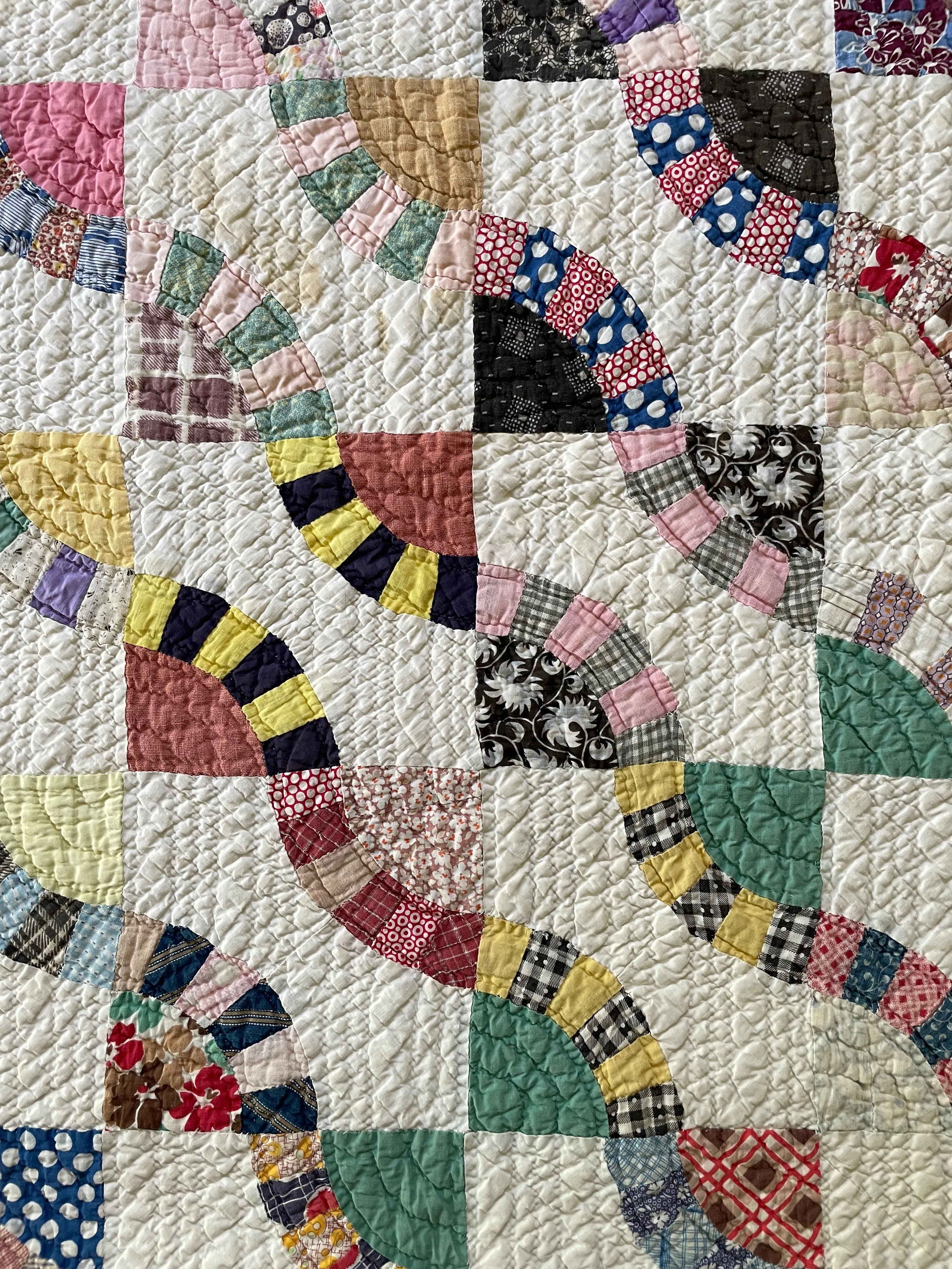 Vintage Snaketrail Patchwork Quilt