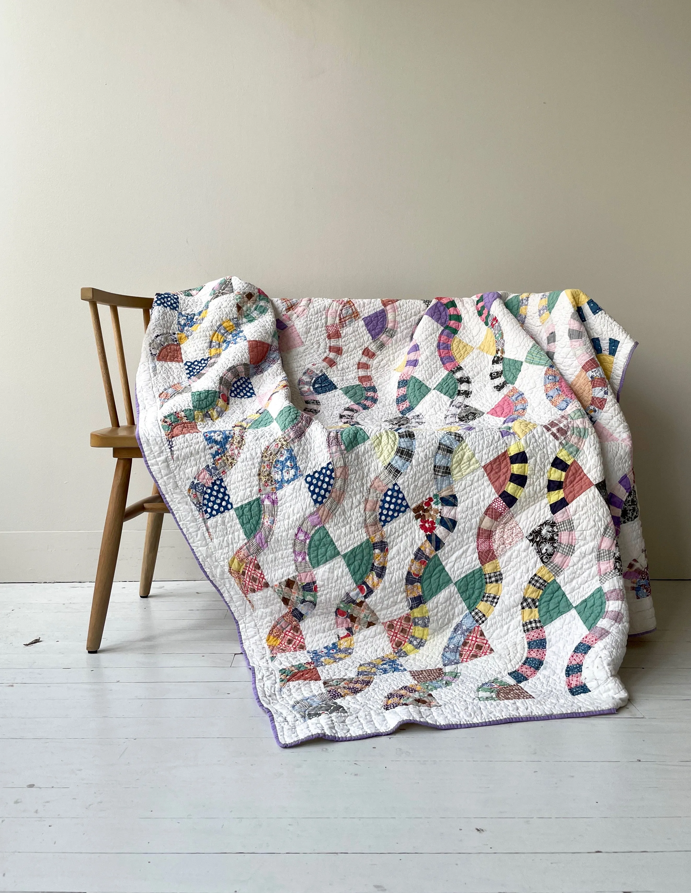 Vintage Snaketrail Patchwork Quilt