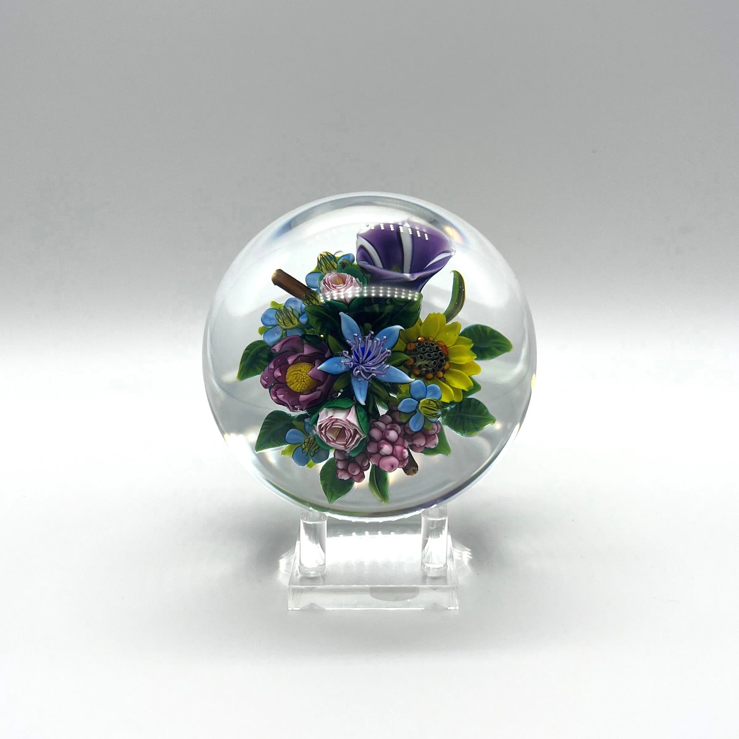 Violet Morning Glory Paperweight by Ken Rosenfeld