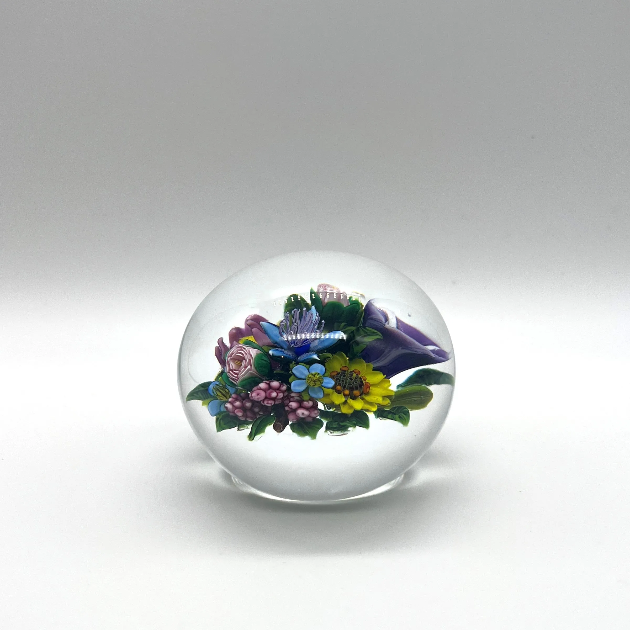 Violet Morning Glory Paperweight by Ken Rosenfeld