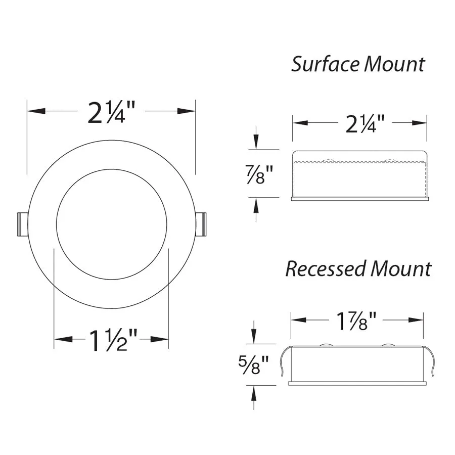 WAC HR-LED87 5W LEDme Round Button Light