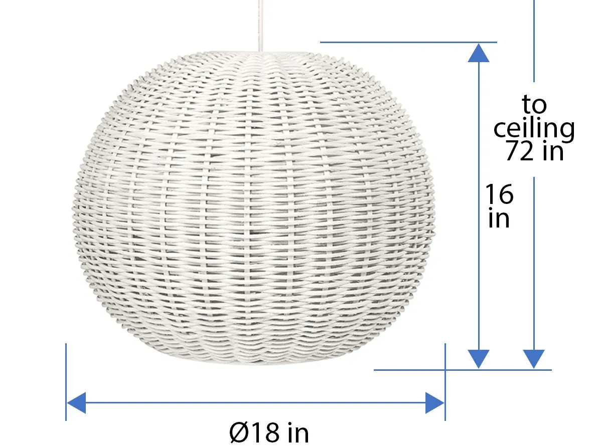 Wicker Ball Pendant Lamp