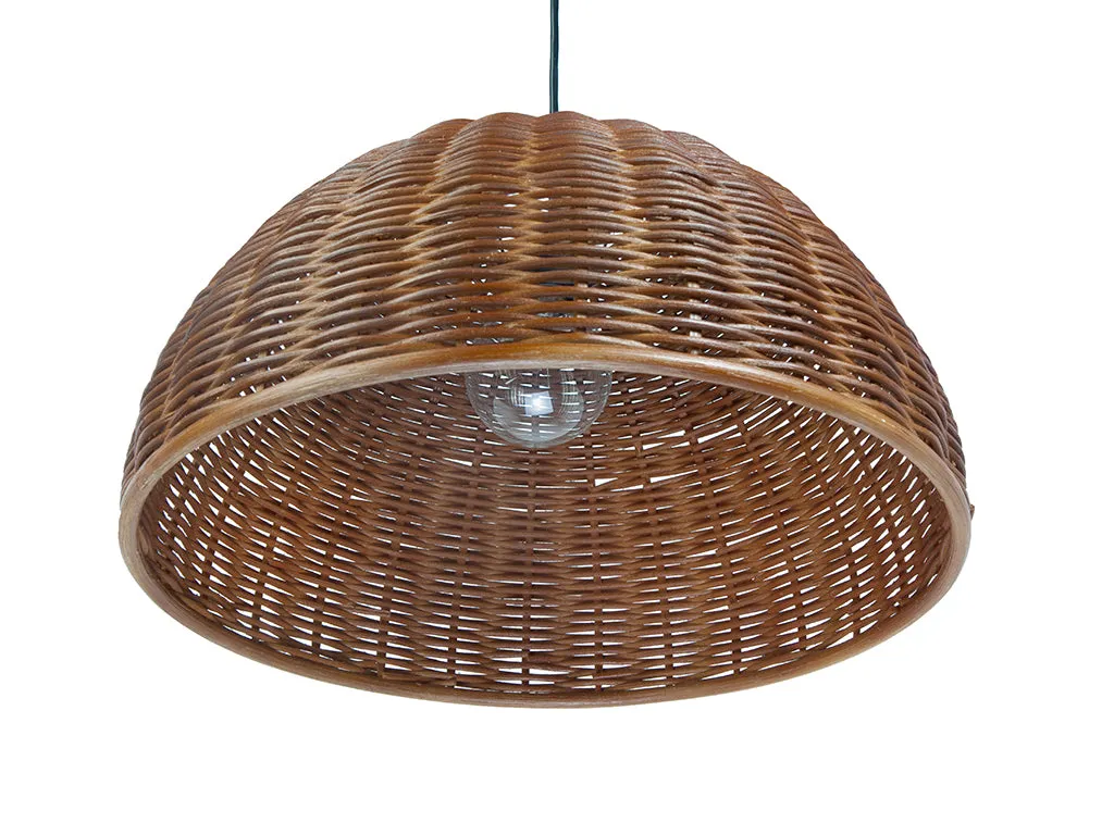 Wicker Dome Pendant Lamp