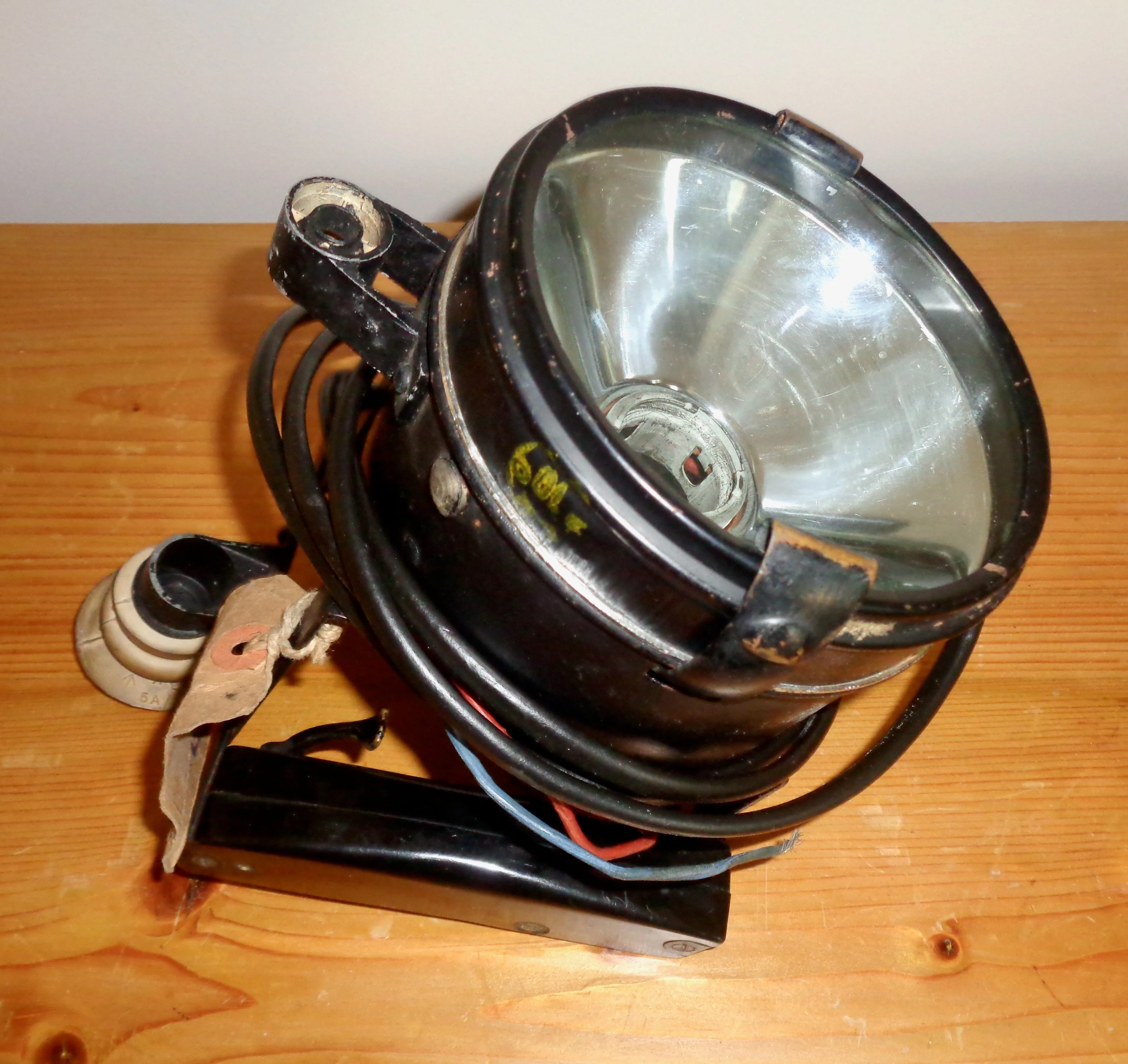 WW2 RAF Aldis Morse code Signalling Lamp B 5A/2334 in its original grey wooden box