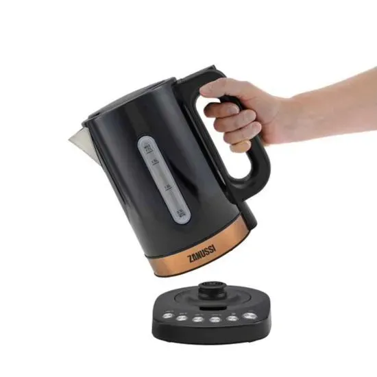 Zanussi ZEK-1290D-BK 3000W 1.7L Digital Cordless Kettle - Black and Gold