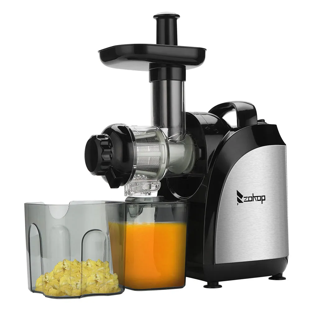 ZOKOP Electric Juicer 2-speed Mechanical Horizontal Juicer Machine Black